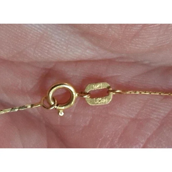 Vintage 14K Solid Gold Pearl Necklace Italy - Picture 5 of 6